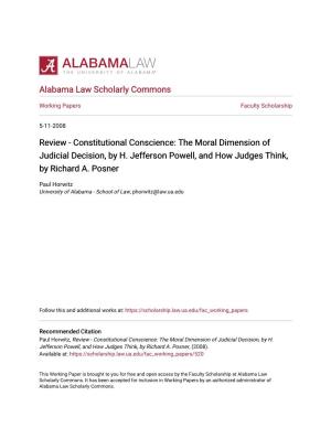 Review - Constitutional Conscience: the Moral Dimension of Judicial Decision, by H