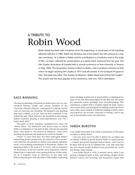 TRIBUTE to Robin Wood