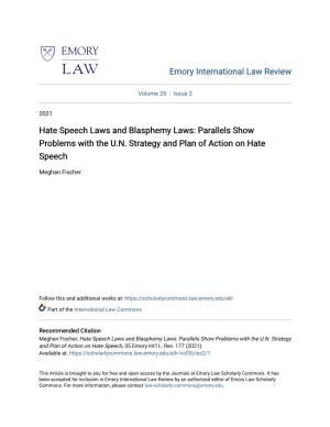 Hate Speech Laws and Blasphemy Laws: Parallels Show Problems with the U.N
