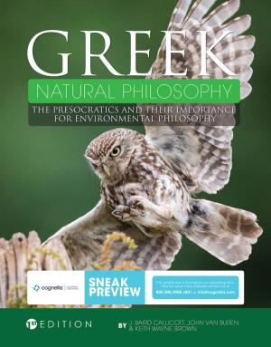 (A) Natural Philosophy (Or Natural History): Its Meaning and Range 2