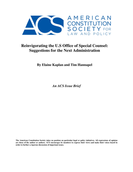 Reinvigorating the US Office of Special Counsel