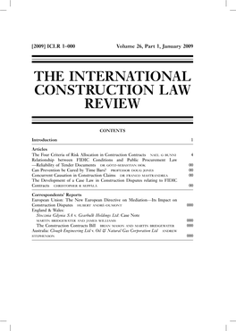 The International Construction Law Review