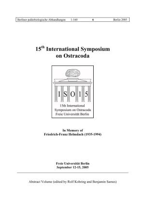 15 International Symposium on Ostracoda