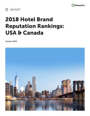2018 Hotel Brand Reputation Rankings: USA & Canada