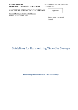 Guidelines for Harmonizing Time-Use Surveys