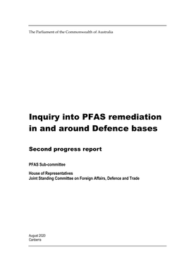 Inquiry Into PFAS Remediation in and Around Defence Bases