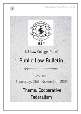 Public Law Bulletin| Volume XVII| November 26, 2020