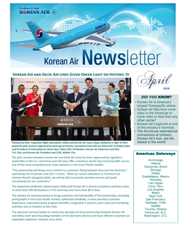 Korean Air and Delta Air Lines Given Green Light on Historic JV