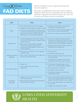 Fad Diets Are Defned As a Diet Or Eating Pattern That Promote Promote That Pattern As Defned Eating a Diet Or Diets Are Fad Loss