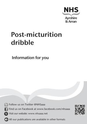 Post-Micturition Dribble
