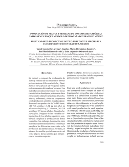 Redalyc.PRODUCCIÓN DE FRUTOS Y SEMILLAS DE DOS ESPECIES ARBÓREAS NATIVAS EN UN BOSQUE MESÓFILO DE MONTAÑA DE VERACRUZ, MÉXI
