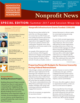 Nonprofit News SPECIAL EDITION: Summer 2017 and Session Wrap-Up