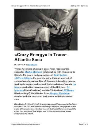 «Crazy Energy» in Trans-Atlantic Soca | Norient.Com 25 Sep 2021 21:43:15