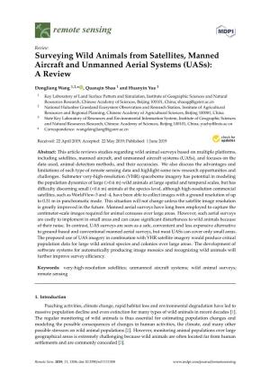 Surveying Wild Animals from Satellites, Manned Aircraft and Unmanned Aerial Systems (Uass): a Review