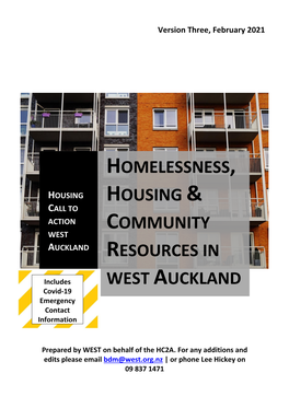 Homelessness, Housing & Community Resources in West Auckland