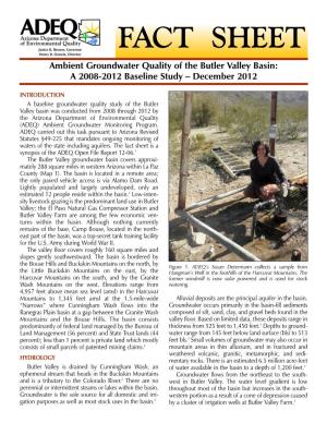 FACT SHEET Ambient Groundwater Quality of the Butler Valley Basin: a 2008-2012 Baseline Study – December 2012