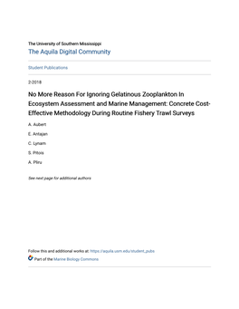 No More Reason for Ignoring Gelatinous Zooplankton in Ecosystem Assessment and Marine Management