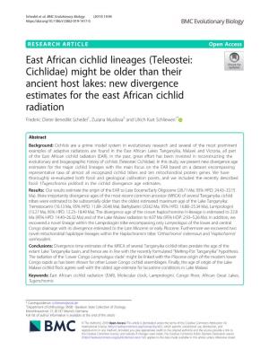 East African Cichlid Lineages (Teleostei: Cichlidae) Might Be