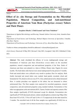 Situ Storage and Fermentation on the Microbial Population, Mineral Composition, and Anti-Nutritional Properties Of