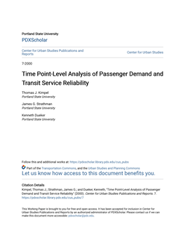 Time Point-Level Analysis of Passenger Demand and Transit Service Reliability
