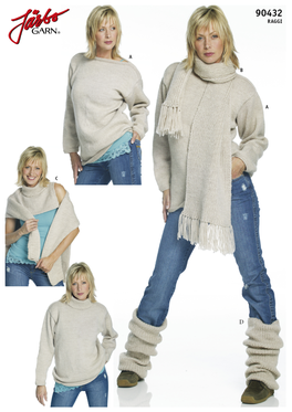 90432 Batwing Sweater with Matching Faux