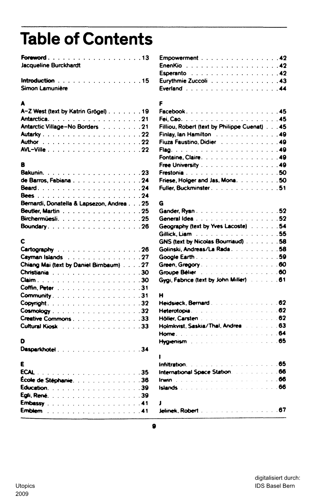 Table of Contents