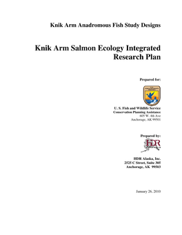 Knik Arm Salmon Ecology Integrated Research Plan