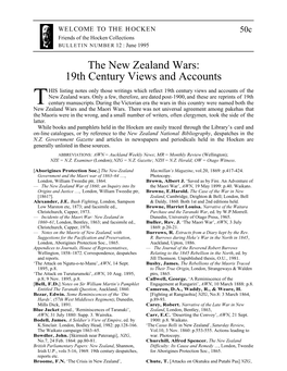 The New Zealand Wars: 19Th Century Views and Accounts