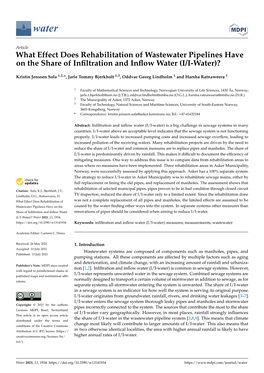 What Effect Does Rehabilitation of Wastewater Pipelines Have on the Share of Inﬁltration and Inﬂow Water (I/I-Water)?