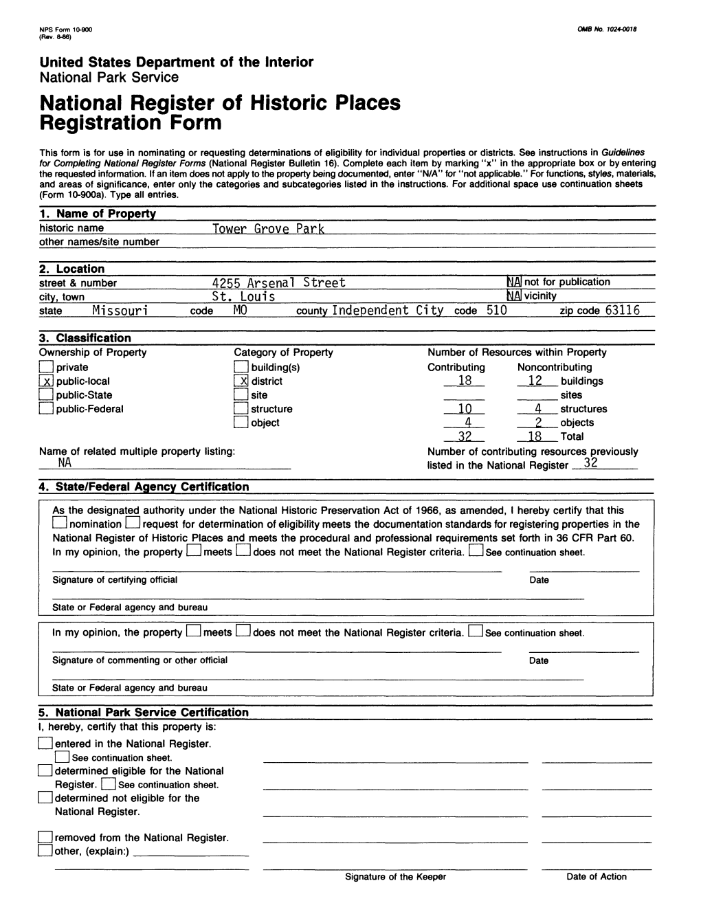 National Register of Historic Places Inventory Nomination Form