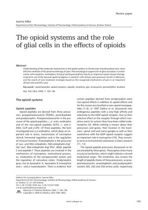 The Opioid Systems and the Role of Glial Cells in the Effects of Opioids