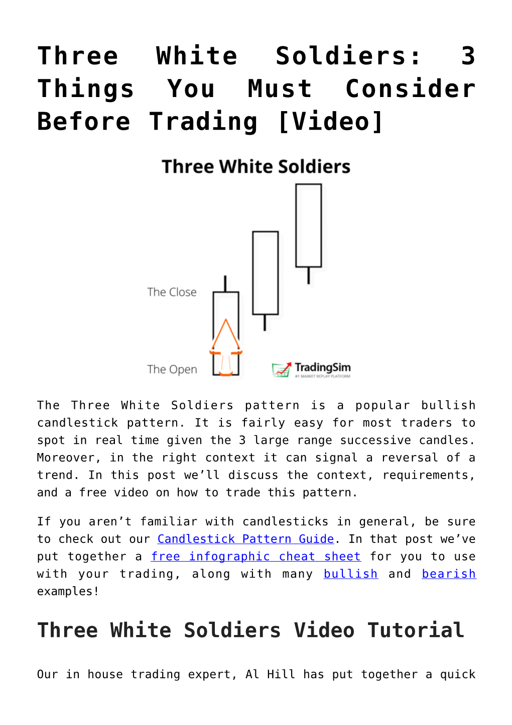 Three White Soldiers: 3 Things You Must Consider Before Trading [Video]