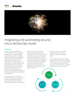 Integrating and Automating Security Into a Devsecops Model