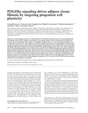 Pdgfrα Signaling Drives Adipose Tissue Fibrosis by Targeting Progenitor Cell Plasticity