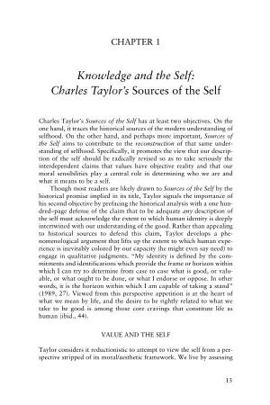 Charles Taylor's Sources of the Self