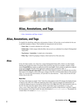 Alias, Annotations, and Tags