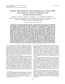 Atrazine Chlorohydrolase from Pseudomonas Sp