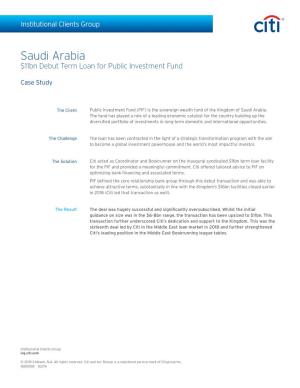Saudi Arabia $11Bn Debut Term Loan for Public Investment Fund