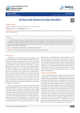 Seitan and Gluten in Soba Noodles