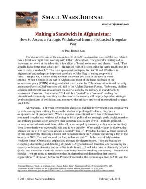 How to Assess a Strategic Withdrawal from a Protracted Irregular War