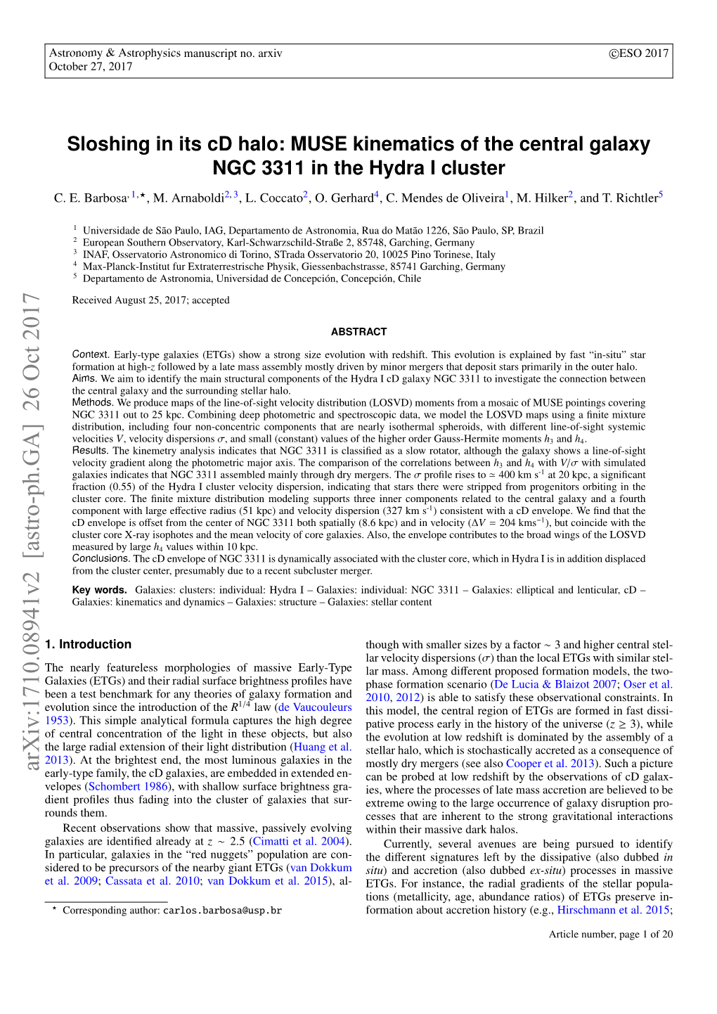 MUSE Kinematics of the Central Galaxy NGC 3311 in the Hydra I Cluster C