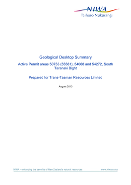 NIWA Client Report No: WLG2013-44 Report Date: August 2013 NIWA Project: TTR11301