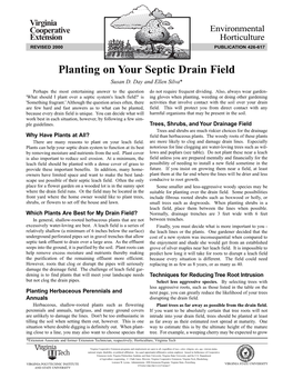 Planting on Your Septic Drain Field Susan D