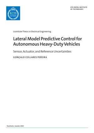 Lateral Model Predictive Control for Autonomous Heavy-Duty Vehicles