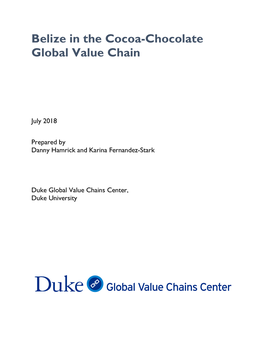 Belize in the Cocoa-Chocolate Global Value Chain