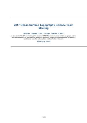 2017 Ocean Surface Topography Science Team Meeting
