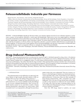 Fotossensibilidade Induzida Por Fármacos Drug-Induced