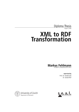 XML to RDF Transformation