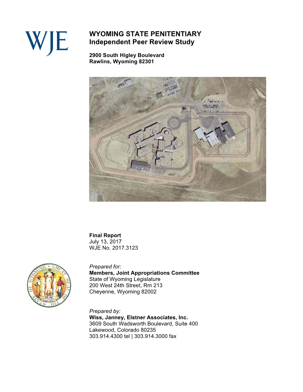 WYOMING STATE PENITENTIARY Independent Peer Review Study