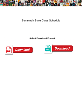 Savannah State Class Schedule